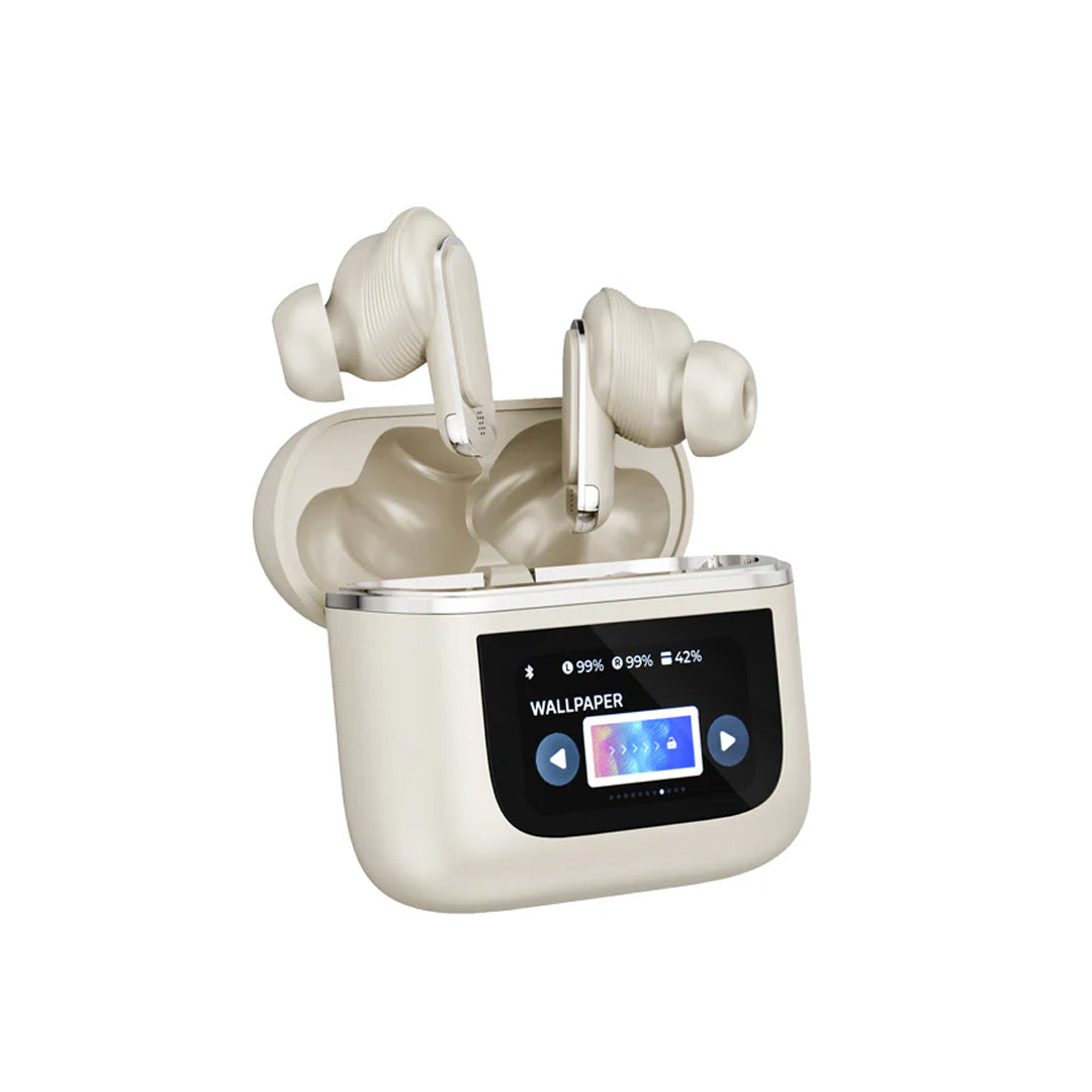 Latest Wireless Smart Earbuds In Ear , Microphone Noise Cancellation with Touch Screen Case Black – Gold