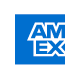 AMEX logo on a blue background