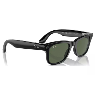 Ray-Ban Meta Wayfarer Glasses - Shiny Black, G15 Green (New) Meta