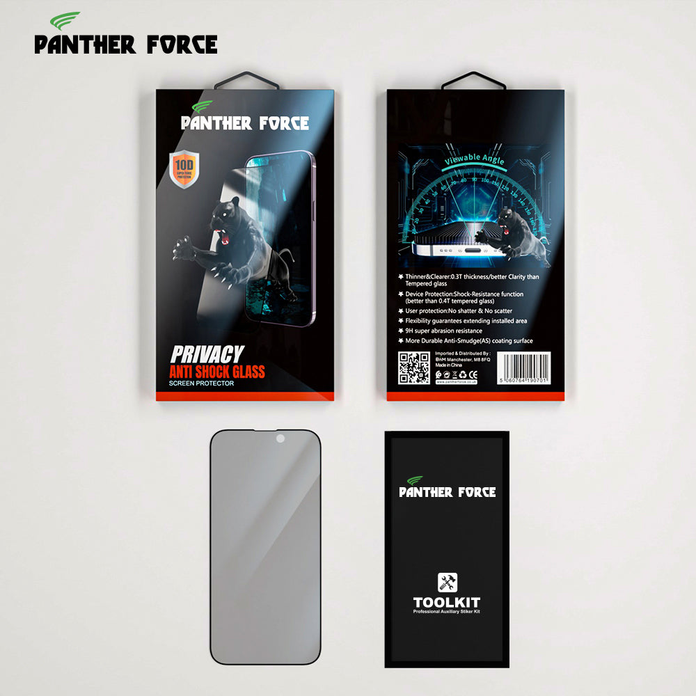 Panther Force Privacy Tempered Glass Screen Protector For All iPhones