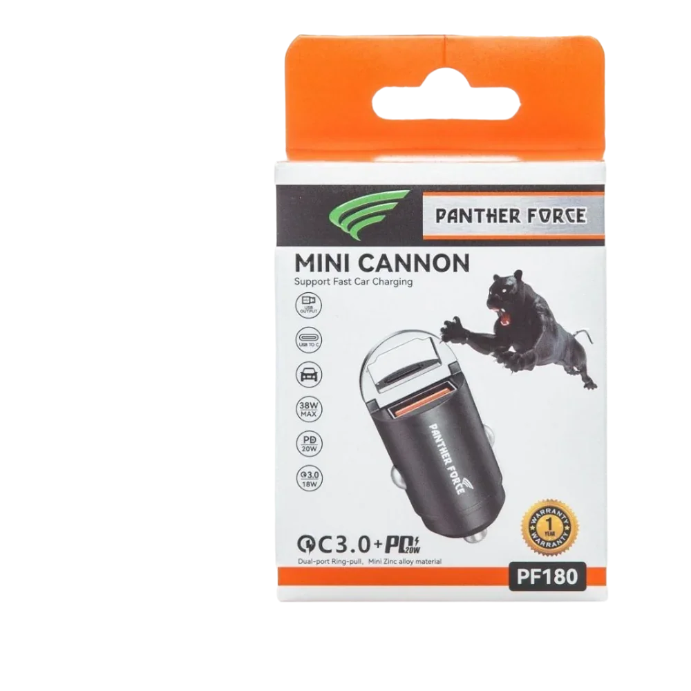 Panther Force Mini-cannon Type-C+USB-A 20W Car Charger - PF180 My Store