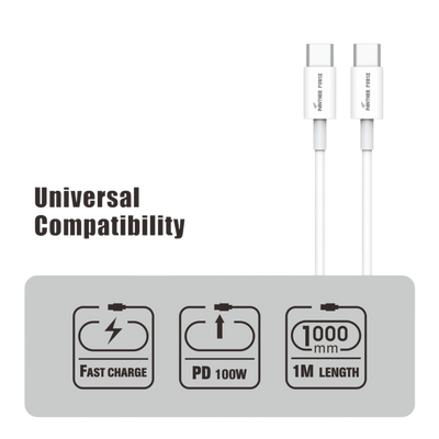 PF191- Panther Force C-C Cable Standard - Extended Length for Convenient Charging and Syncing of Your Phone
