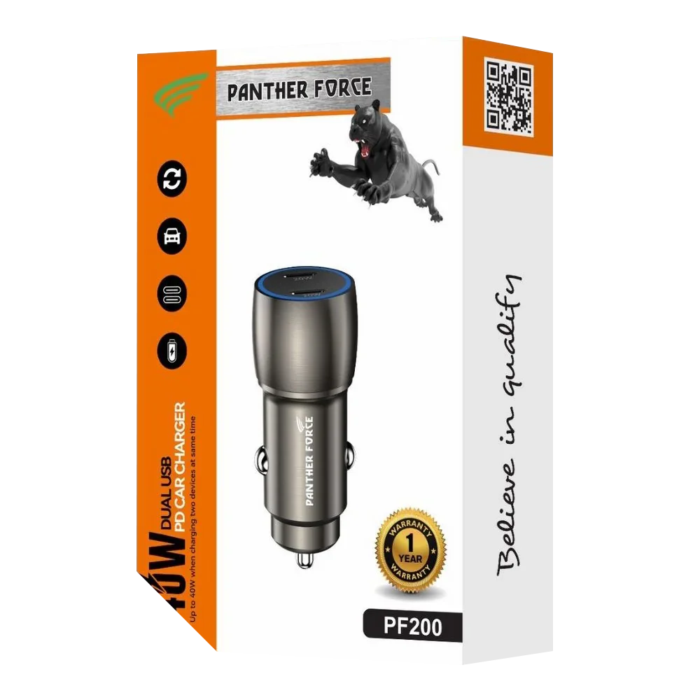 Panther Force 40W Car Charger With 2*C Port - PF200 My Store