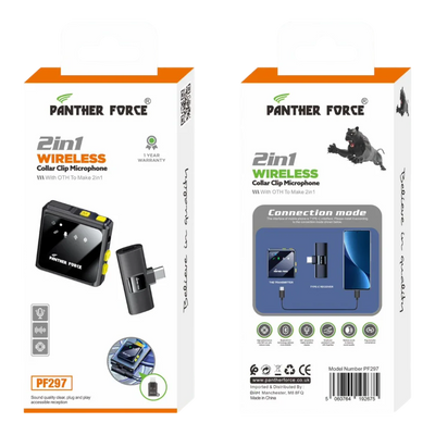PF297- PANTHER FORCE 2 IN 1 WIRELESS COLLAR CLIP MICROPHONE My Store