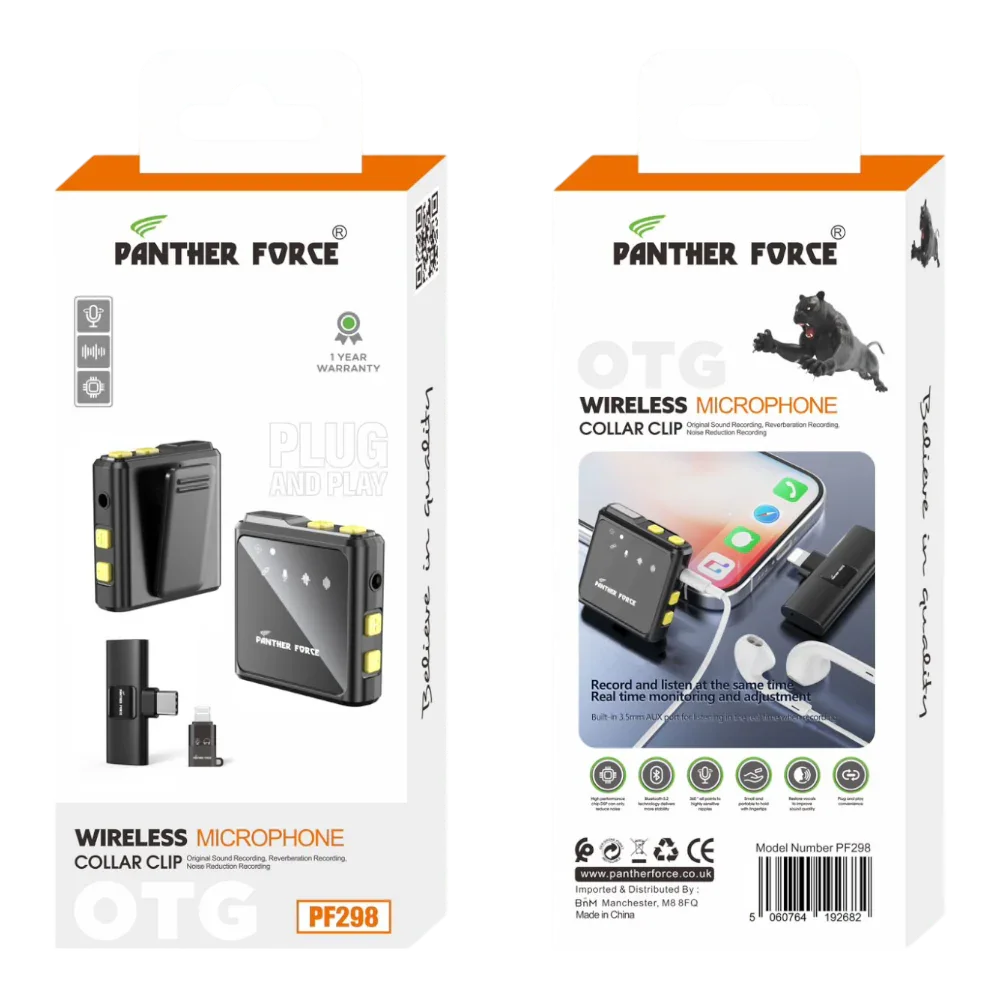 PF298- PANTHER FORCE OTG WIRELESS MICROPHONE COLLAR CUP My Store