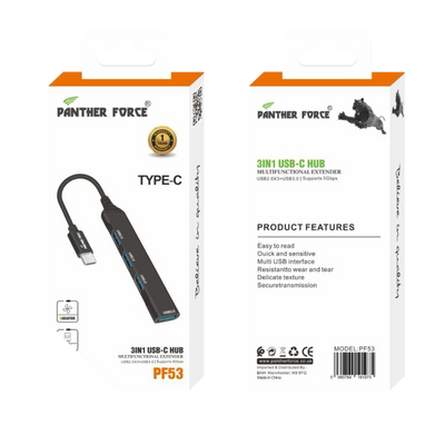 PF53- PANTHER FORCE 3 IN 1 USB-C HUB MULTIFUNCTIONAL EXTENDER