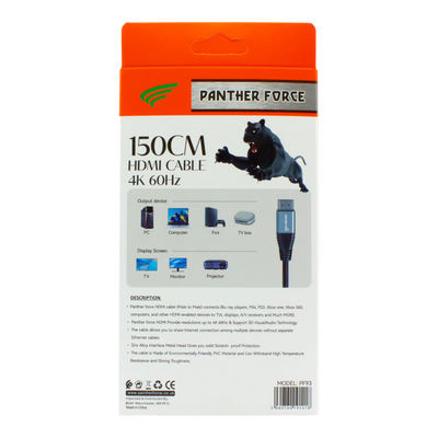 PF93- PANTHER FORCE 1.5M HDMI TO HDMI CABLE