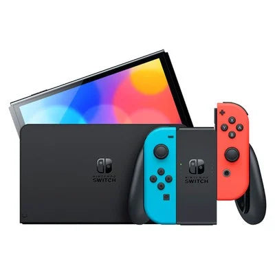 Nintendo Switch OLED Console - Neon Blue / Neon Red (New) Nintendo