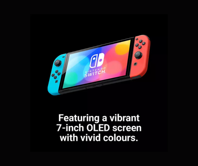 Nintendo Switch OLED Console - Neon Blue & Neon Red (Excellent Condition) Nintendo