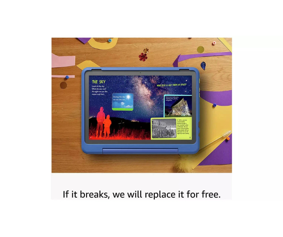 Amazon Fire HD 10 Kids Pro – 10.1" Tablet, 32GB, Blue – Designed for Ages 6–12 (New) Amazon