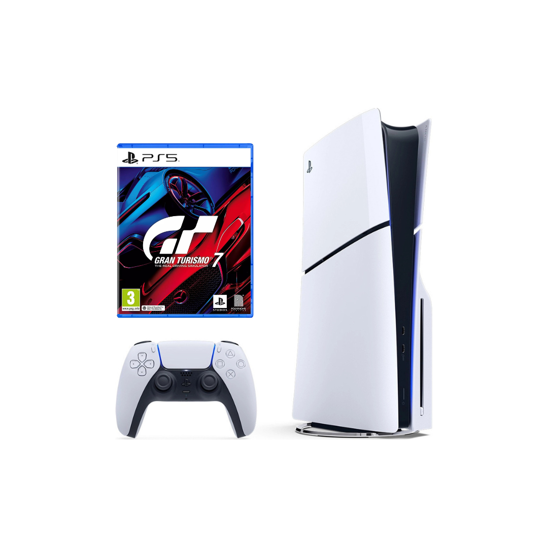 PlayStation 5 Disc Console - Gran Turismo 7 (PlayStation VR2 Compatible) bundle - 1TB (New) Sony