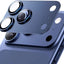 iPhone 17 Pro Max and 17 Pro Full Cover Metal Camera Lens Protector Tempered Glass (Silver) Deep blue Funki Fone